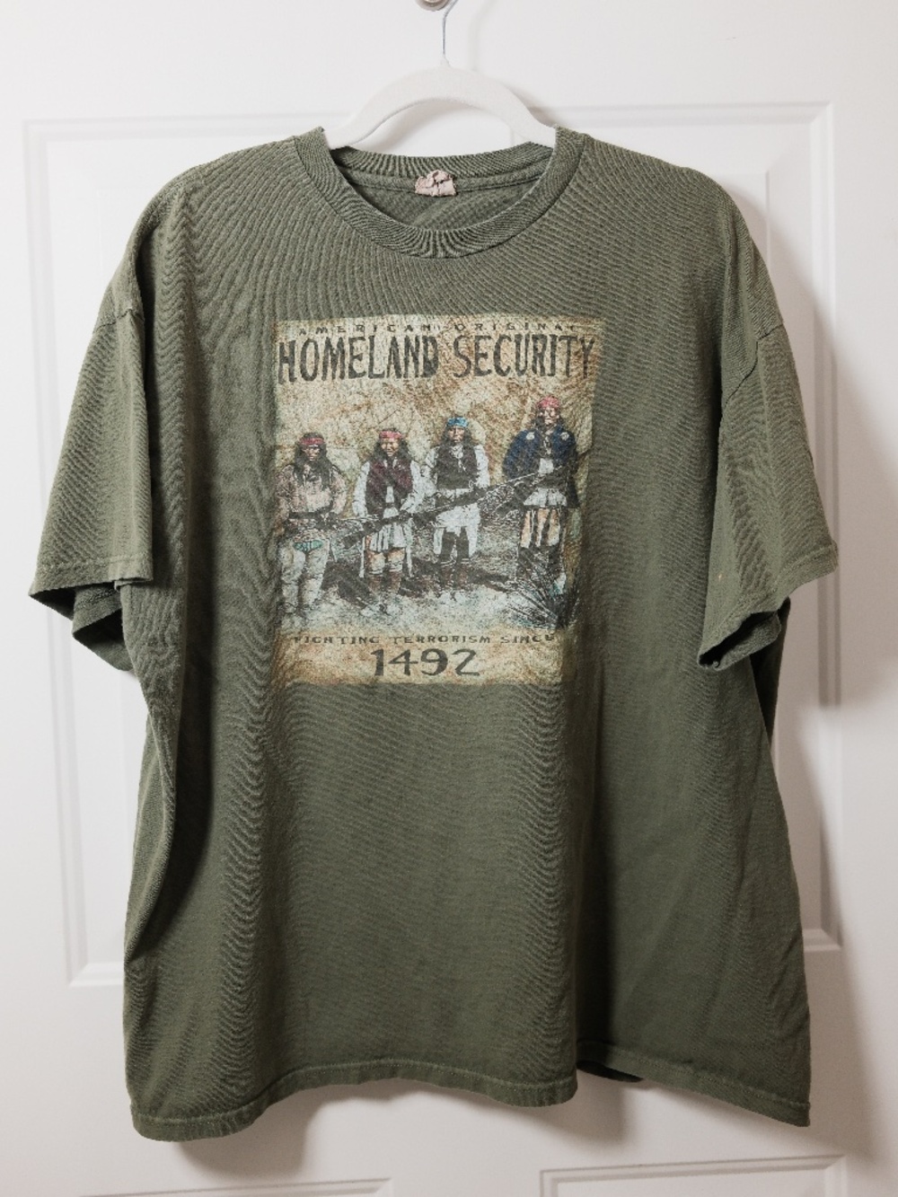 Arizona Homeland Security 1492 Graphic T-Shirt Men’s Green Cotton